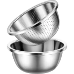 STISERY Colander 304 Stainless Steel 3-quart with Mixing Bowls