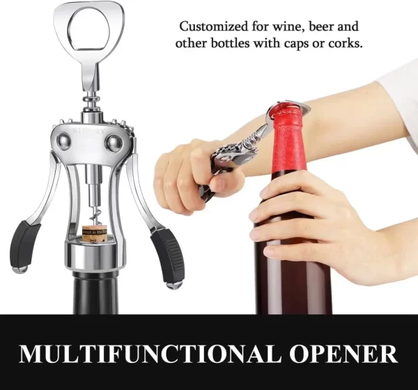 STISERY Heavy-Duty Zinc Alloy Wing Corkscrew