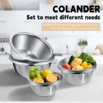 STISERY Colander 304 Stainless Steel 3-quart with Mixing Bowls