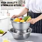 STISERY Colander 304 Stainless Steel 3-quart with Mixing Bowls