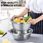 STISERY Colander 304 Stainless Steel 3-quart with Mixing Bowls