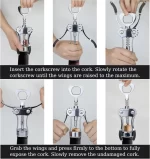 STISERY Heavy-Duty Zinc Alloy Wing Corkscrew