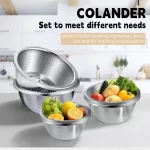 STISERY Colander 304 Stainless Steel 3-quart with Mixing Bowls