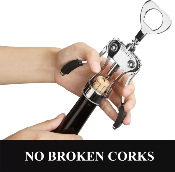 STISERY Heavy-Duty Zinc Alloy Wing Corkscrew